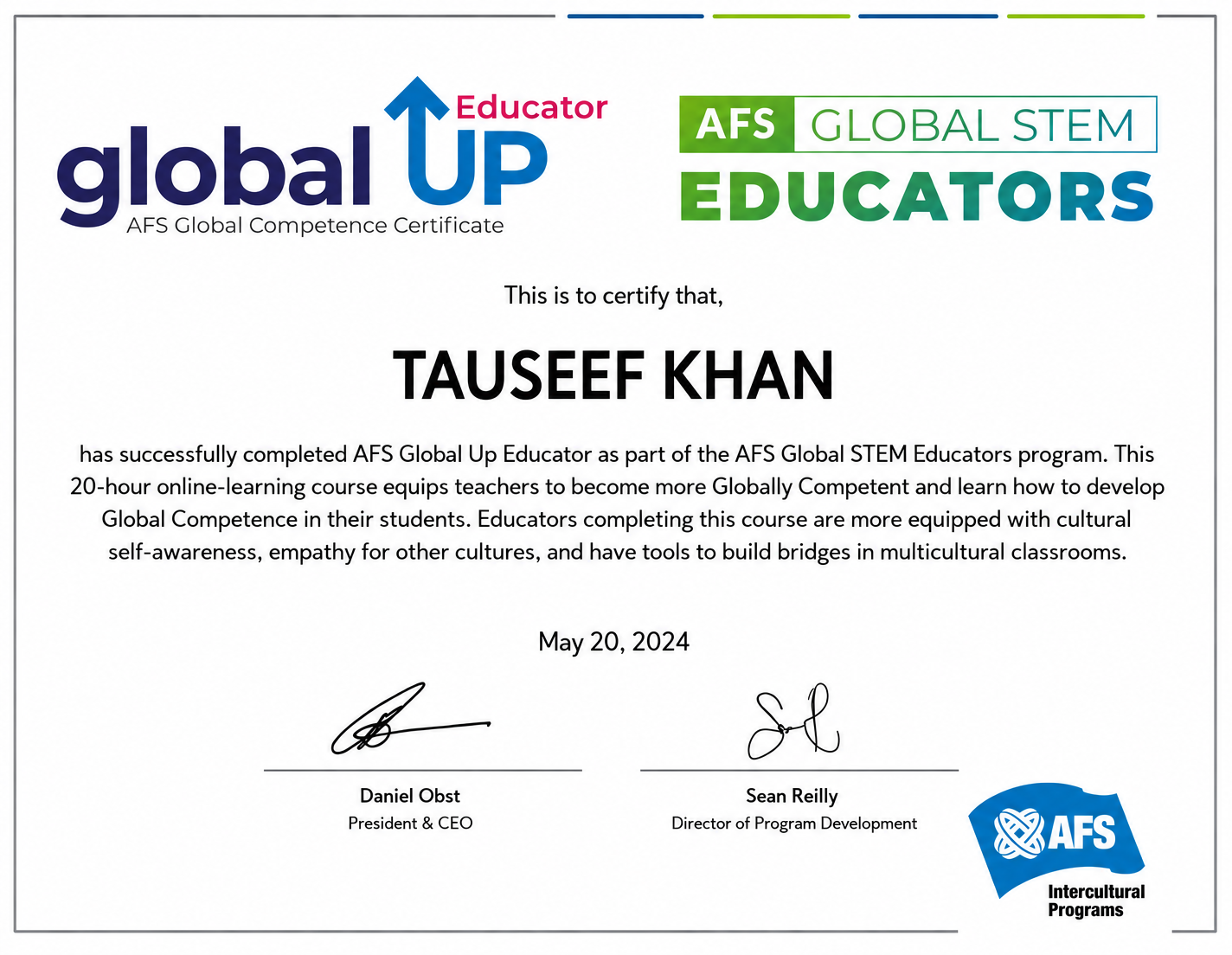AFS Global Educator Certificate